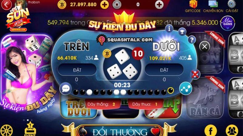 Giao diện chơi Sicbo - Tài xỉu đẹp mắt